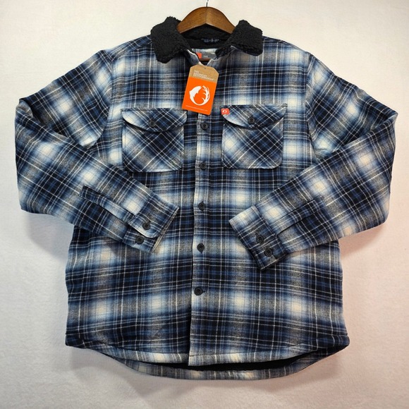 the american outdoorsman Other - The American Outdoorsman Men's Fleece/Sherpa Lined Flannel Shacket Blue M New